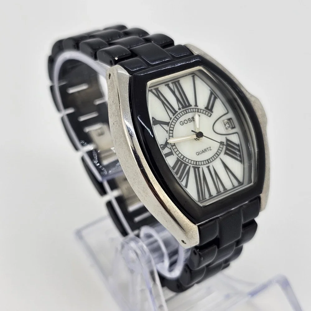 Gossip Watch Women 38MM White Dial Date Black Bands 6.5